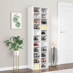 Armoire à chaussures blanc brillant 54x34x183cm bois ingénierie Vidaxl