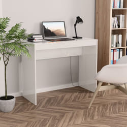 Vidaxl - Bureau Blanc brillant 90x40x72 cm Bois d'ingénierie