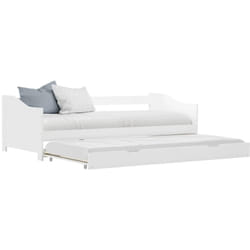 Cadre de lit extensible Blanc Bois de pin 90x200 cm Vidaxl