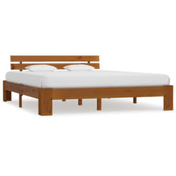 Cadre de lit sans matelas marron miel 160x200cm bois pin massif Vidaxl