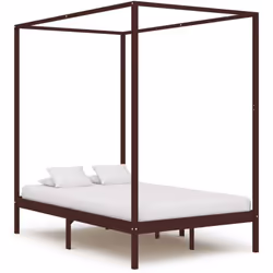 Donnez une touche d'élégance à votre chambre à coucher avec notre cadre de lit à baldaquin en bois massif intemporel ! Le lit ...