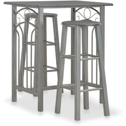 Vidaxl - Ensemble de bar 3 pcs Bois et acier Anthracite