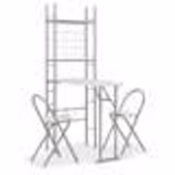 vidaXL Ensemble à dîner pliant 3 pcs et étagère de rangement MDF acier - TU