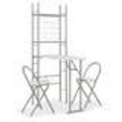 vidaXL Ensemble à dîner pliant 3 pcs et étagère de rangement MDF acier - TU