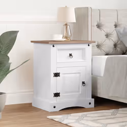 VidaXL 282618 Table de nuit et table de chevet Blanc, Marron