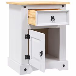 VidaXL 282618 Table de nuit et table de chevet Blanc, Marron - Vue supplémentaire 7