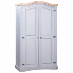 vidaXL Garde-robe avec 2 portes Gamme Corona pin mexicain Gris - TU