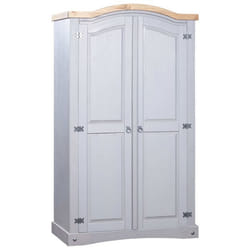 vidaXL Garde-robe avec 2 portes Gamme Corona pin mexicain Gris - TU