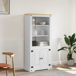 Vidaxl - Croyance en bois avec 2 portes inférieures et 3 étagères disponibles différentes couleurs Couleur : blanche