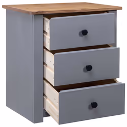 VidaXL 282653 Table de nuit et table de chevet Gris, Naturel