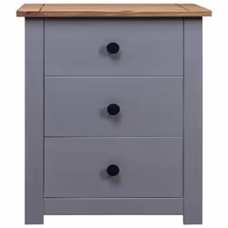 VidaXL 282653 Table de nuit et table de chevet Gris, Naturel