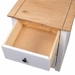 VidaXL 282654 Table de nuit et table de chevet Noir, Naturel - Vue supplémentaire 7