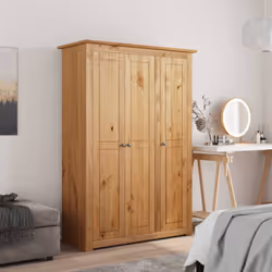 Organisez et rangez vos vêtements dans notre armoire spacieuse avec 3 portes. Notre armoire pratique et élégante offre une so ...