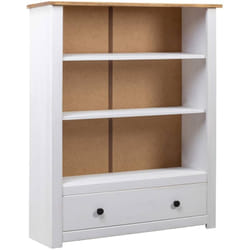 Bibliothèque Blanc 80x35x110 Cm Pin Massif Assortiment Panama