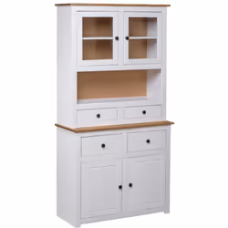 Doté d'un design rustique et tendance, ce buffet haut en bois de pin solide sera un supplément décoratif et pratique à votre  ...