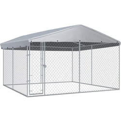 Chenil extérieur avec toit pour chiens 382x382x225 cm