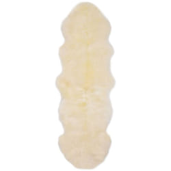 vidaXL Tapis en peau de mouton 60 x 180 cm Blanc