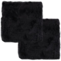 Vidaxl - Coussins de chaise lot de 2 Gris foncé Mouton véritable