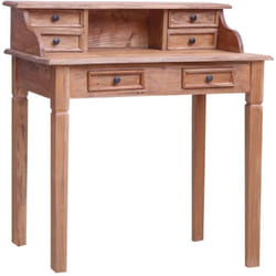 Bureau d'écriture et tiroirs 90x50x101 cm bois massif d'acajou vidaXL