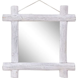 Vidaxl - Miroir à bûches Blanc 70x70 cm Bois de récupération massif