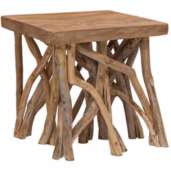 Ajoutez un beau look inspiré de la nature à votre maison avec notre table basse en bois ! Les pieds en rondins s'embrassent l ...