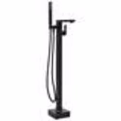 vidaXL Robinet de baignoire sur pied Noir Acier inoxydable 90 cm - TU