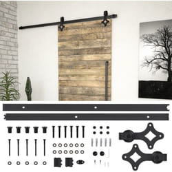vidaXL Kit de quincaillerie de porte coulissante SKIEN 183 cm noir