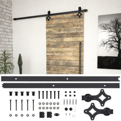 Vidaxl - Kit de fixation pour porte coulissante 200 cm Acier Noir