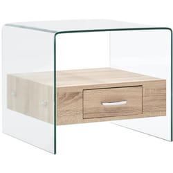 Vidaxl - Table basse avec tiroir 50x50x45 cm Verre trempé