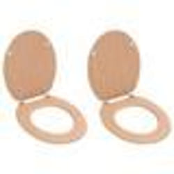 vidaXL Sièges WC lot de 2 avec couvercles MDF Design de bambou - TU