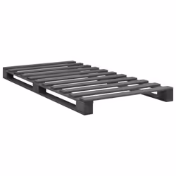 vidaXL Cadre de lit de palette Gris Bois de pin massif 90x200 cm - 90 x 200 cm