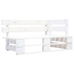 vidaXL Banc d'angle palette de jardin bois blanc - TU