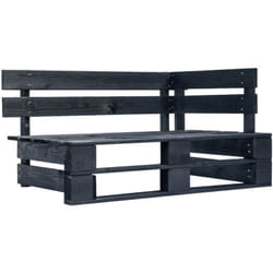 Vidaxl - Banc d'angle palette de jardin bois noir