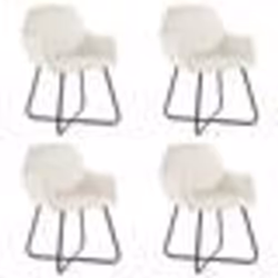 vidaXL Chaises à manger lot de 4 Crème Velours