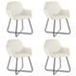 vidaXL Chaises à manger lot de 4 Crème Velours