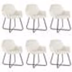 vidaXL Chaises à manger lot de 6 crème velours