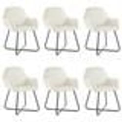 vidaXL Chaises à manger lot de 6 crème velours