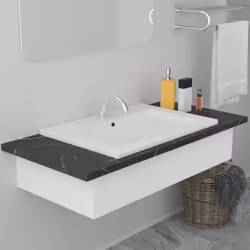 Fabriqué en céramique, ce lavabo apportera un supplément chic et intemporel à toute salle de bain, salle d'eau, vestiaire ou  ...