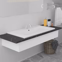 Fabriqué en céramique, ce lavabo apportera un supplément chic et intemporel à toute salle de bain, salle d'eau, vestiaire ou ...