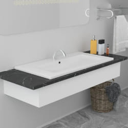 VidaXL Lavabo encastré 91x39,5 cm Céramique Blanc