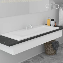 vidaXL Lavabo encastré - Blanc