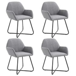 vidaXL Chaises à manger lot de 4 gris clair tissu - TU