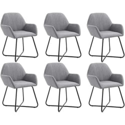 vidaXL Chaises à manger lot de 6 gris clair tissu - TU