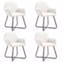 vidaXL Chaises à manger lot de 4 crème tissu - TU