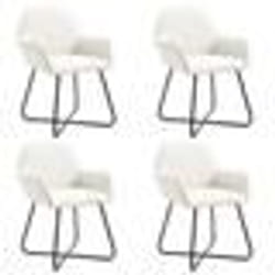 vidaXL Chaises à manger lot de 4 crème tissu - TU