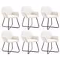vidaXL Chaises à manger lot de 6 crème tissu - TU