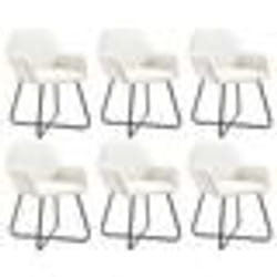 vidaXL Chaises à manger lot de 6 crème tissu - TU