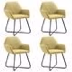 vidaXL Chaises à manger lot de 4 vert tissu - TU