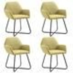 vidaXL Chaises à manger lot de 4 vert tissu - TU