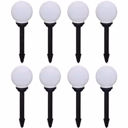 Cet ensemble de 8 lampes solaires à LED est livré avec des tubes, des pics de sol et des piles rechargeables. C'est un éclair ...